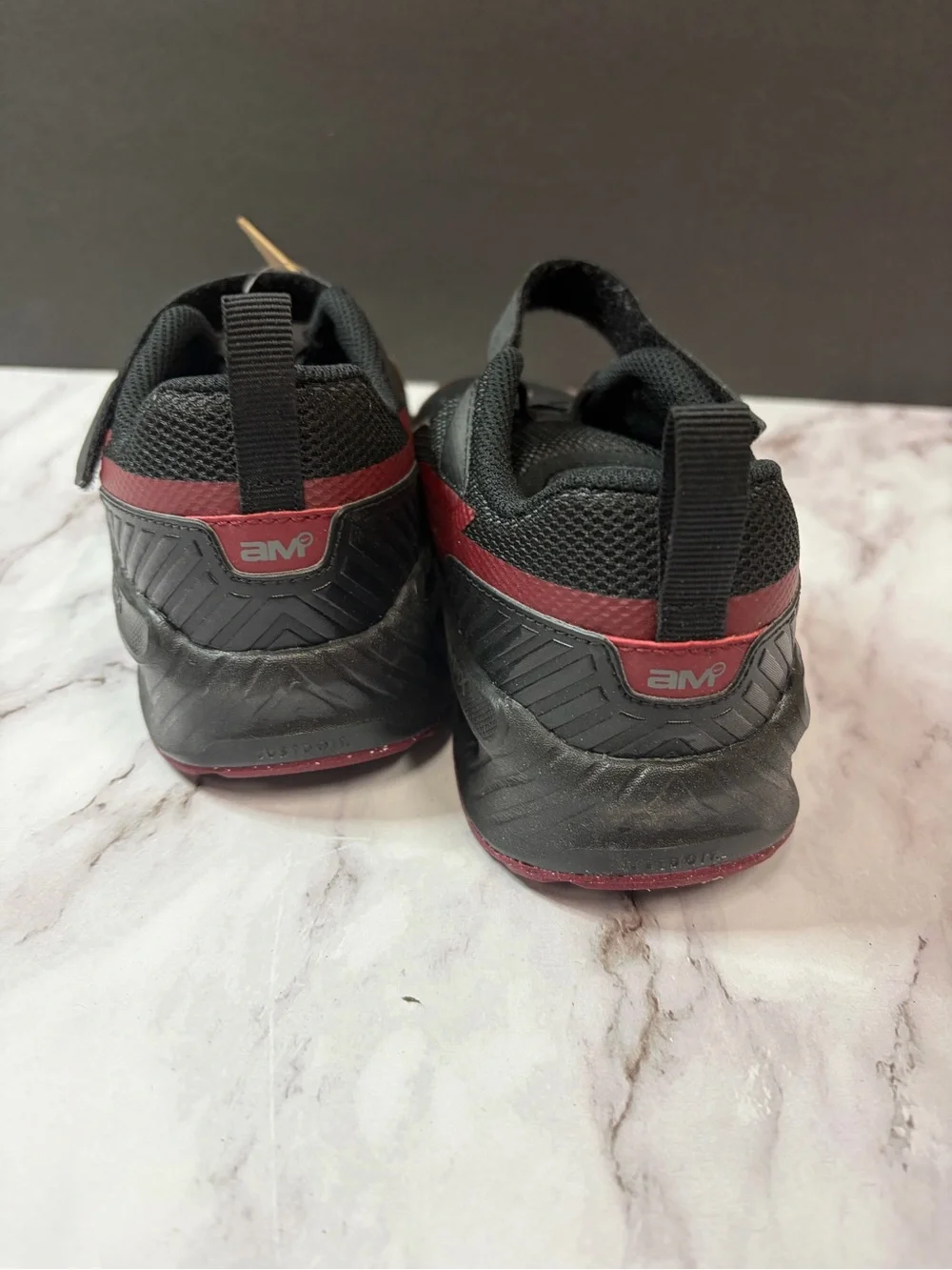 Kids Black and Burgundy Nike Athletic Sneakers